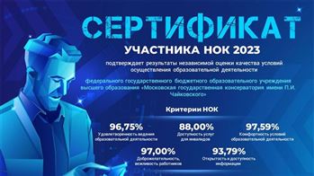 Московская консерватория получила сертификат участника НОК 2023