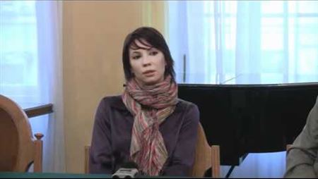 Press conference about the competition for the composing of music for the ballet Chaplin. Maria Alexandrova