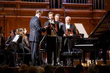 Vladimir Spivakov & Nikolai Lugansky at the Conservatory’s 150th anniversary