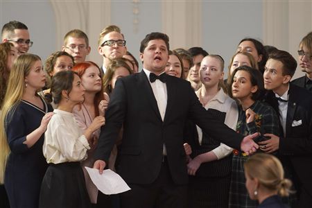 Meeting with the first-year students at the Rachmaninoff Hall