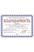 Благодарность А.С. Соколову от организатора Международного конкурса научно-творческих работ Е.В. Баяхчян
