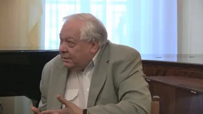 Press conference about the competition for the composing of music for the ballet Chaplin. Vladislav Kazenin