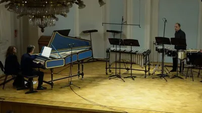 Iannis Xenakis (1922–2001). <i>Komboi</i> for harpsichord and percussions