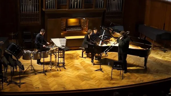 Stephen Rush. «Rebellion» for trombone, piano and multi percussion