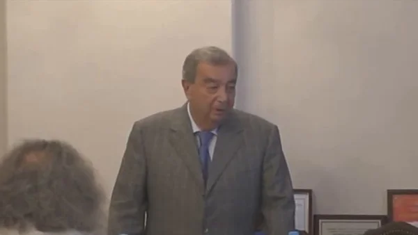 Evgeny Primakov Is Speaking at the Meeting of the Board of Trustees