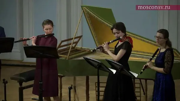 Joseph Bodin de Boismortier. Concerto No. 3 in D major for five traverse flutes: 3<sup>rd</sup> mvt.