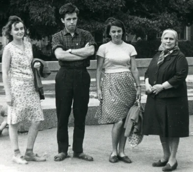 Участники экспедиции 1967 года: Е.С. Булгакова, А.С. Кабанов, Е.Н. Абызова, А.В. Руднева