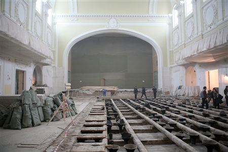 Press conference on the course of the Great Hall restoration