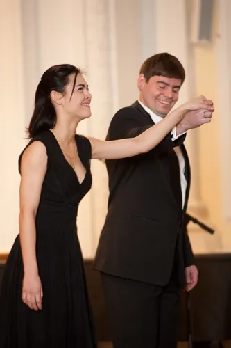 Лауреаты II премии конкурса «Piano & Voice» Владислав Дорожкин (бас) и Варвара Чиркина (фортепиано)