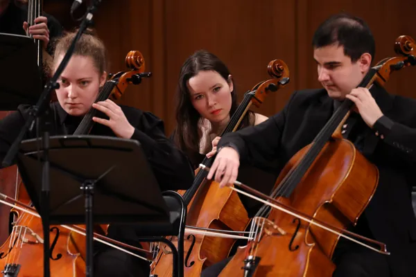 На сцене Большого зала Камерный оркестр «Rise Orchestra»